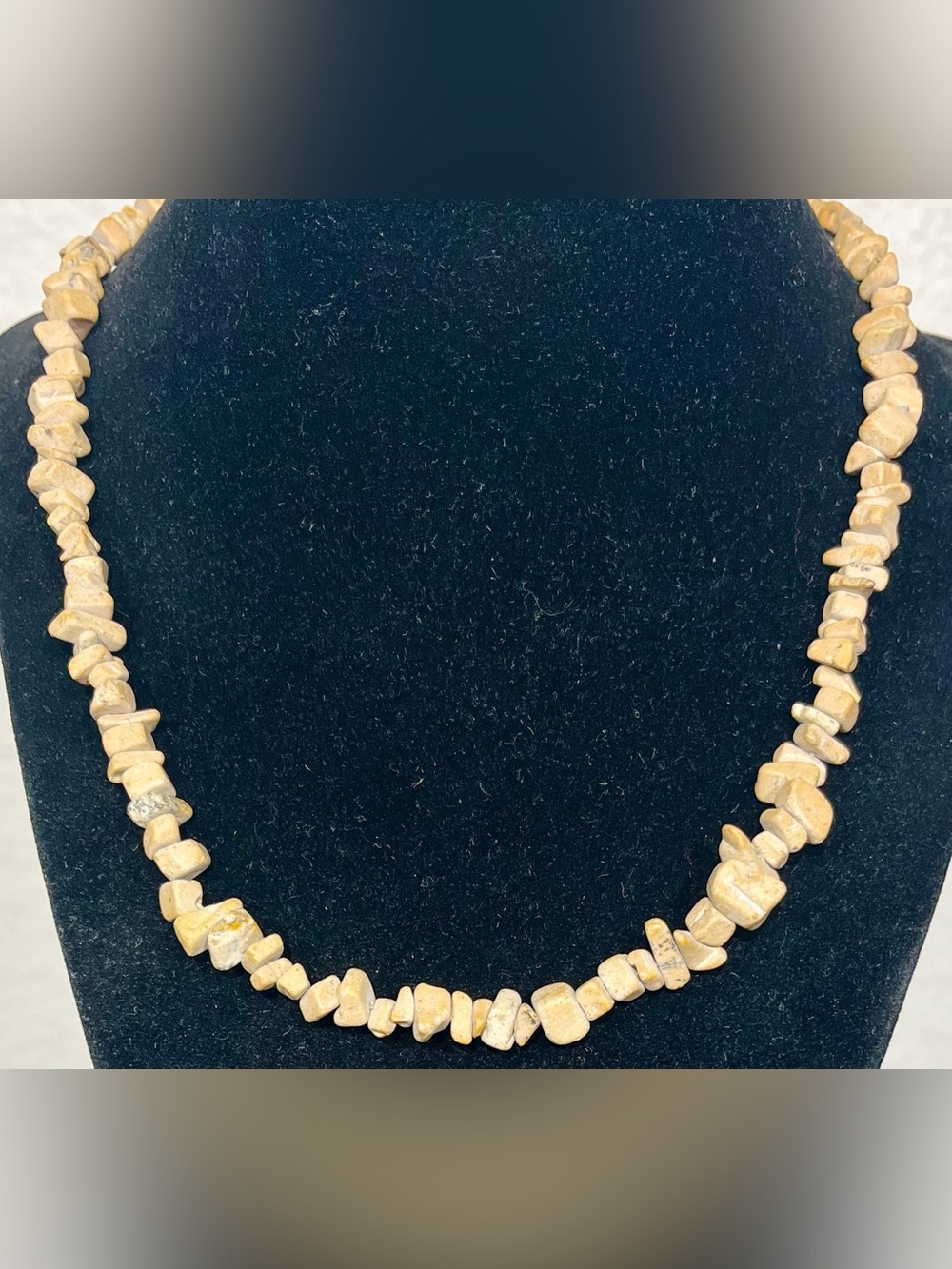 Vintage Beige Coral Chip Necklace